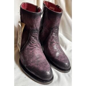 Ferrini Stacey purple Round Toe Zippered Cowboy Booties Womens Size 8 B NIB NEW